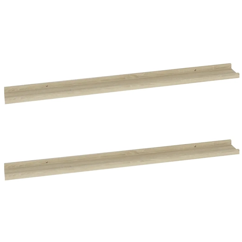 2 pz Mensole da Parete | Scaffali a Parete | Ripiano a parete Rovere Sonoma 100x9x3 cm