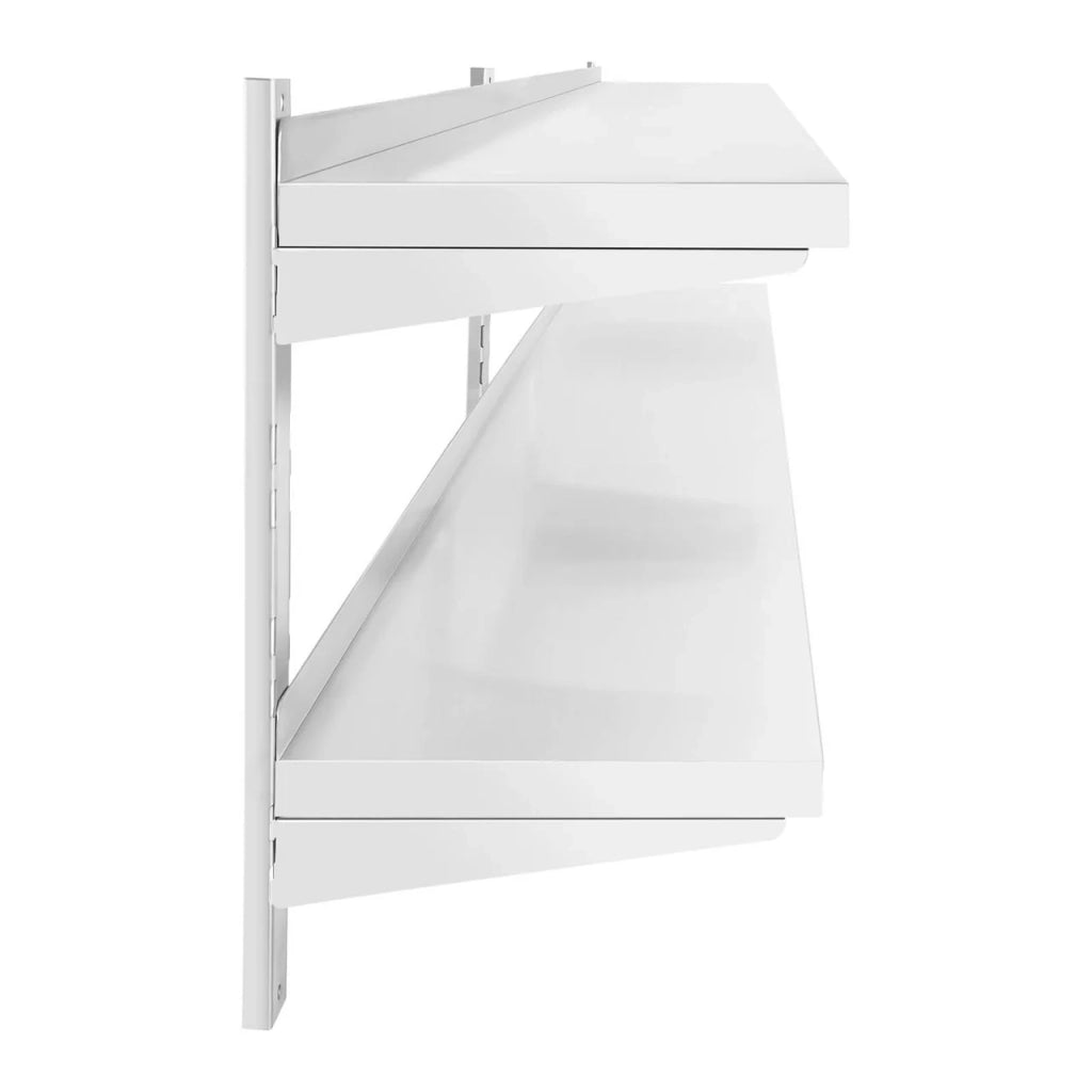 Mensola da parete professionale in acciaio inox - 2 ripiani - 40 x 200 cm 14_0001557