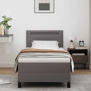 Letto a molle con materasso Grigio 100 x 200 cm Pelle sintetica 3339038
