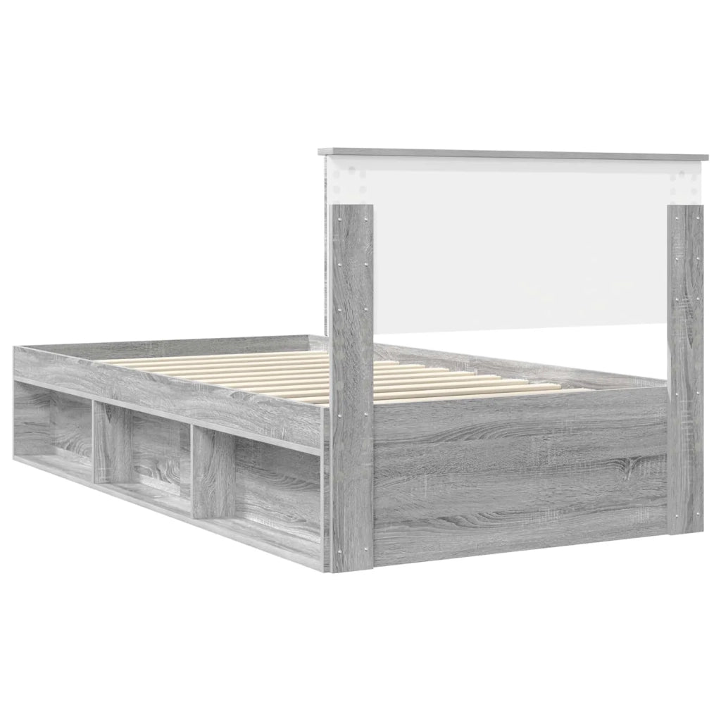 Letto singolo | Letto per adulti | Struttura del letto Grigio Sonoma 100 x 200 cm Pino massello