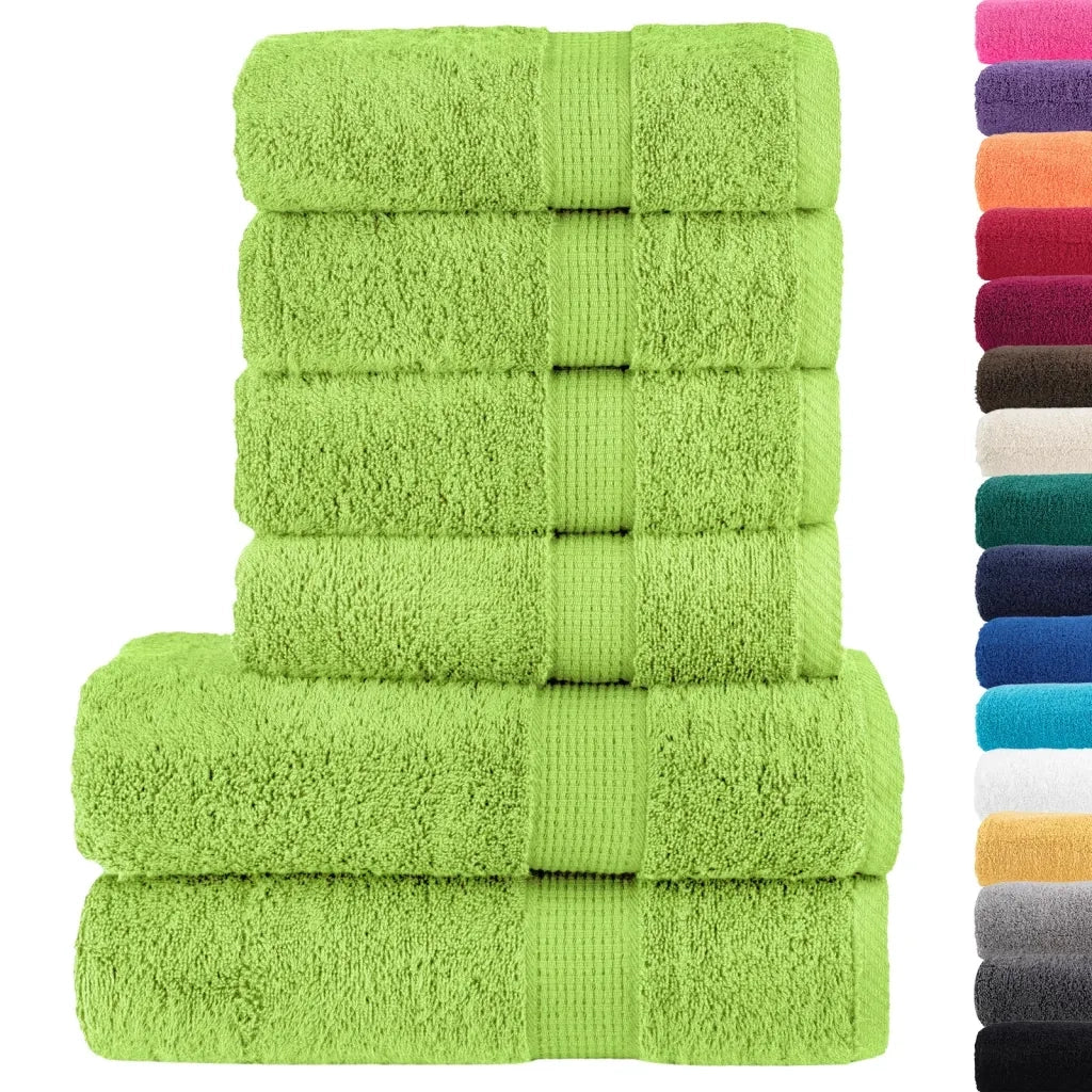 Set ASciugamani SOLUND 6 pz | Teli per bagno Verde Mela 600 gsm