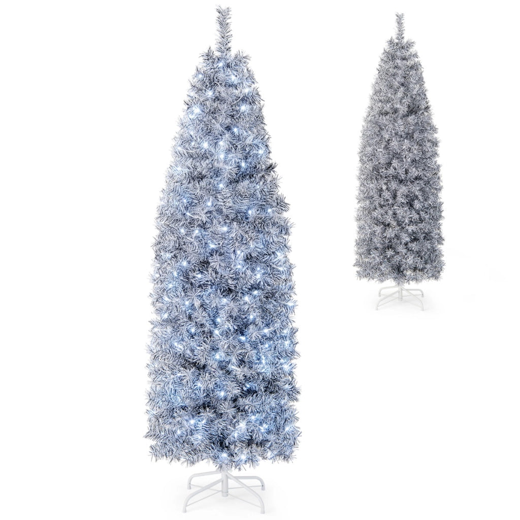 Albero di Natale artificiale pre-illuminato da 180cm, Albero di Natale con 250 luci LED 475 rami base pieghevole-Alberi di Natale