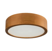 Plafoniera rotonda legno chiaro vetro bianco Kanlux Jasmin E27