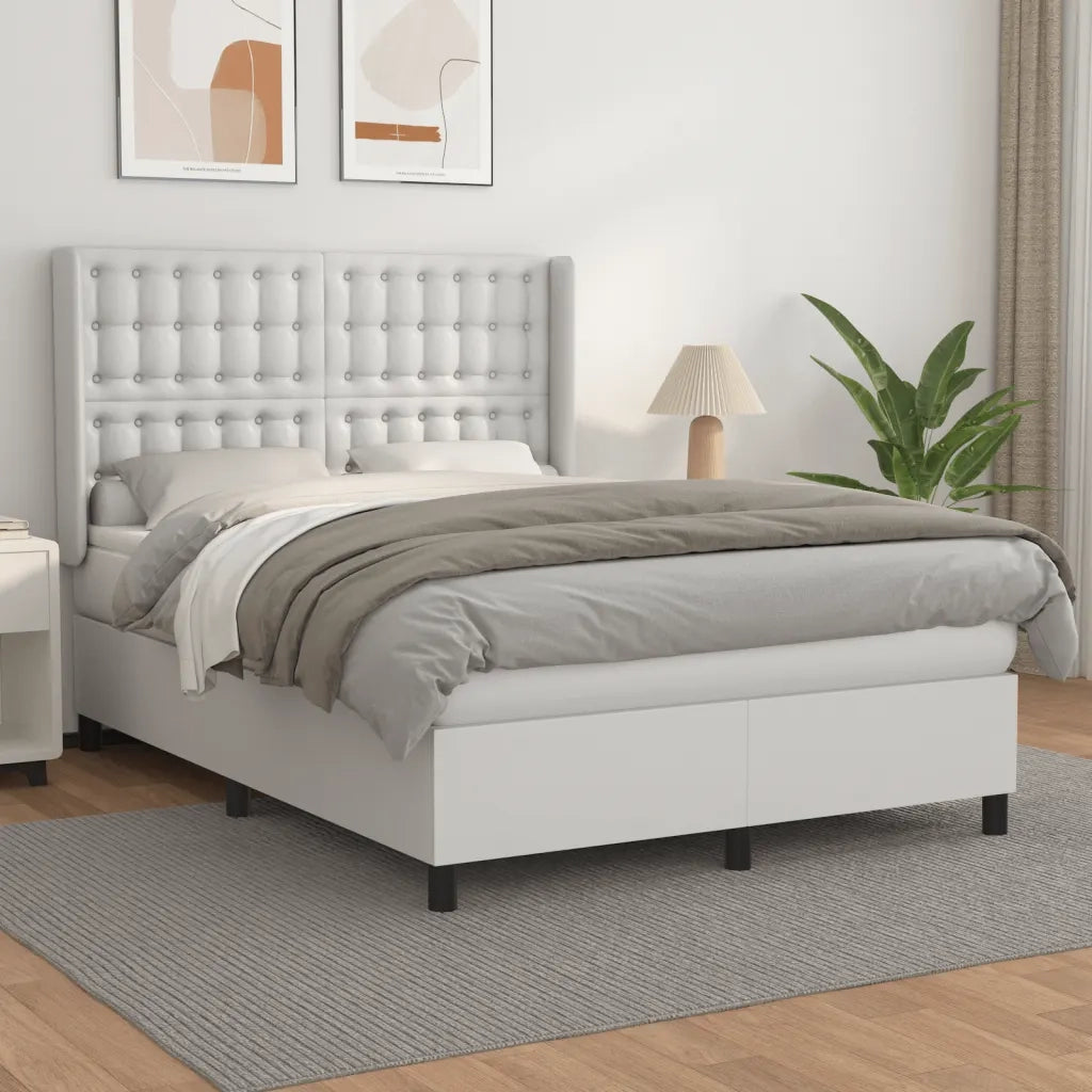 Giroletto a Molle con Materasso Bianco 140x200 cm in Similpelle 3132502