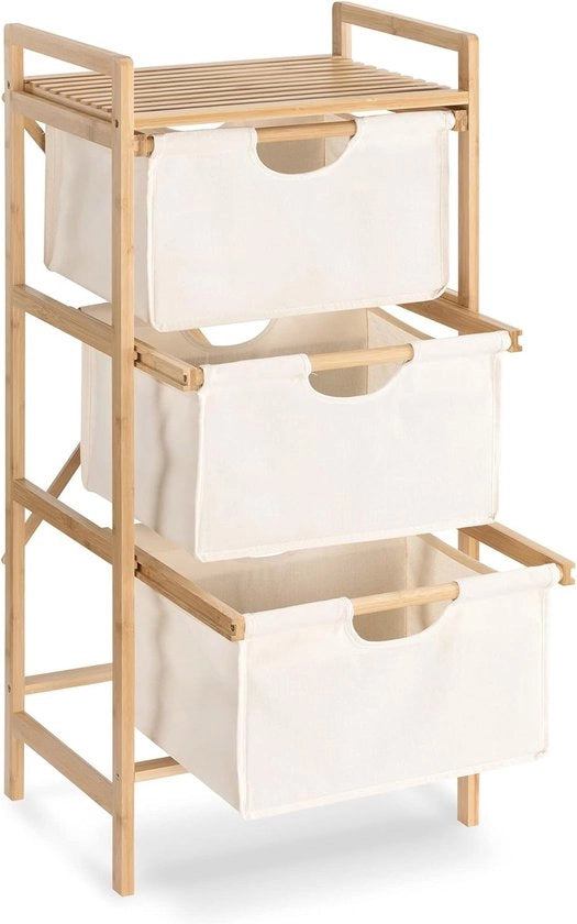 Recipiente in bambù con coperchio - 48 litri - nero - basso
