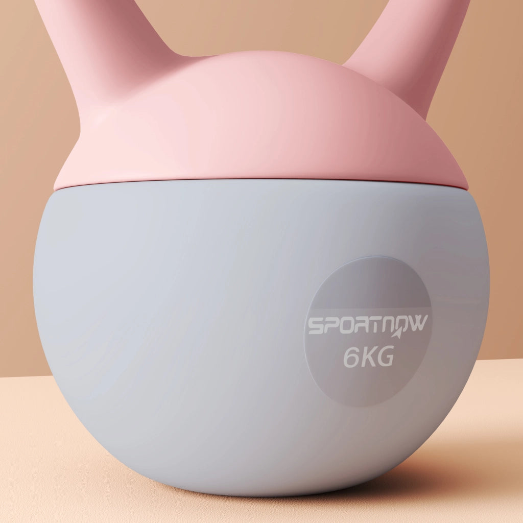 Kettlebell 6 kg ¨C Xylo ¨C Impugnatura Antiscivolo Rosa 19x19x28 cm