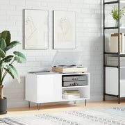 Mobile Porta Dischi Bianco Lucido 85x38x48 cm Legno Multistrato 831702