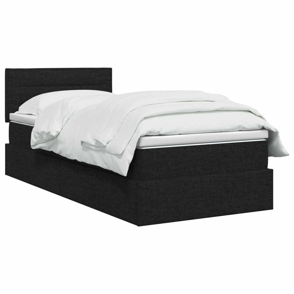 Letto con contenitore e materasso Nero 100 x 200 cm Velluto 3458540