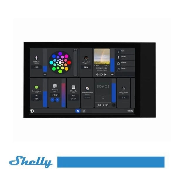 Shelly Wall Display XL Black 10,1" Touch WiFi 6 Bluetooth Relè 5A Domotica SH-WALLBKITXL
