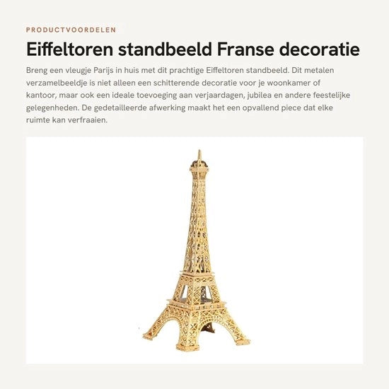 Statua della Torre Eiffel - Decorazione da Festa - Decorazione per Torta - Collezione di Souvenir - Artigianale - Ideale per Casa/Studio