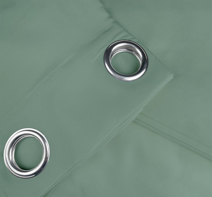 Tenda Semioscurante 140 x 290 Cm Moderne Con Occhielli  Salvia - 1 Tenda