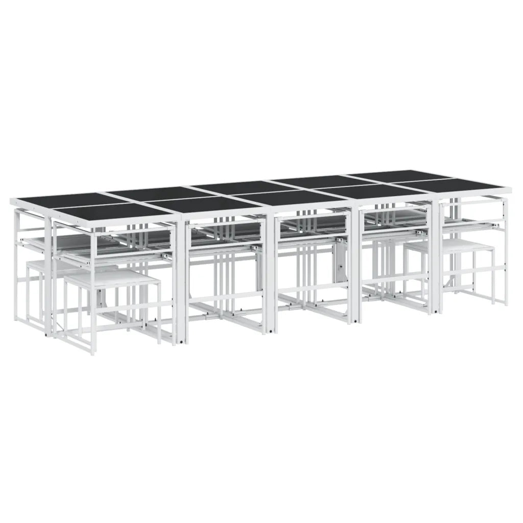 vidaXL Set da Pranzo da Giardino 15 pz con Cuscini Bianco in Textilene