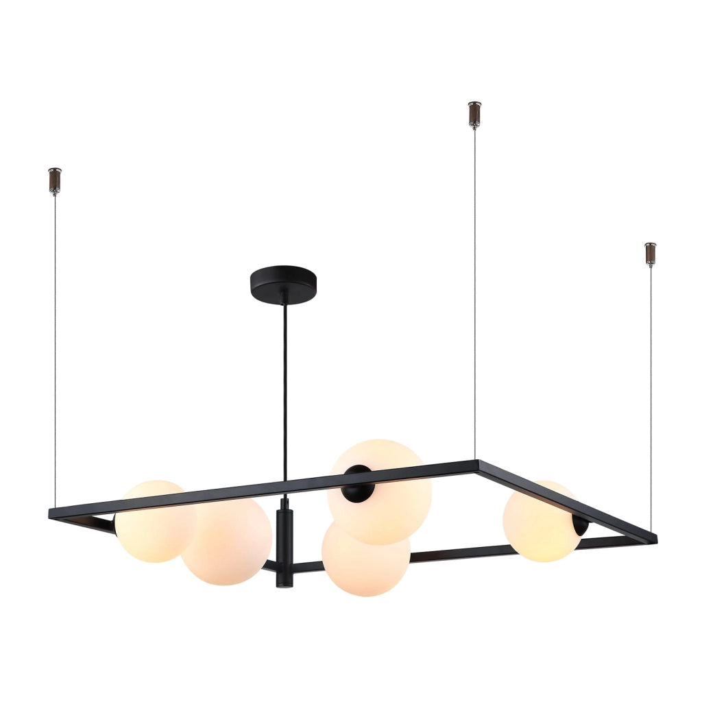 Lampadario Italux Gareth moderno nero 5 luci G9 MDM-3975/5