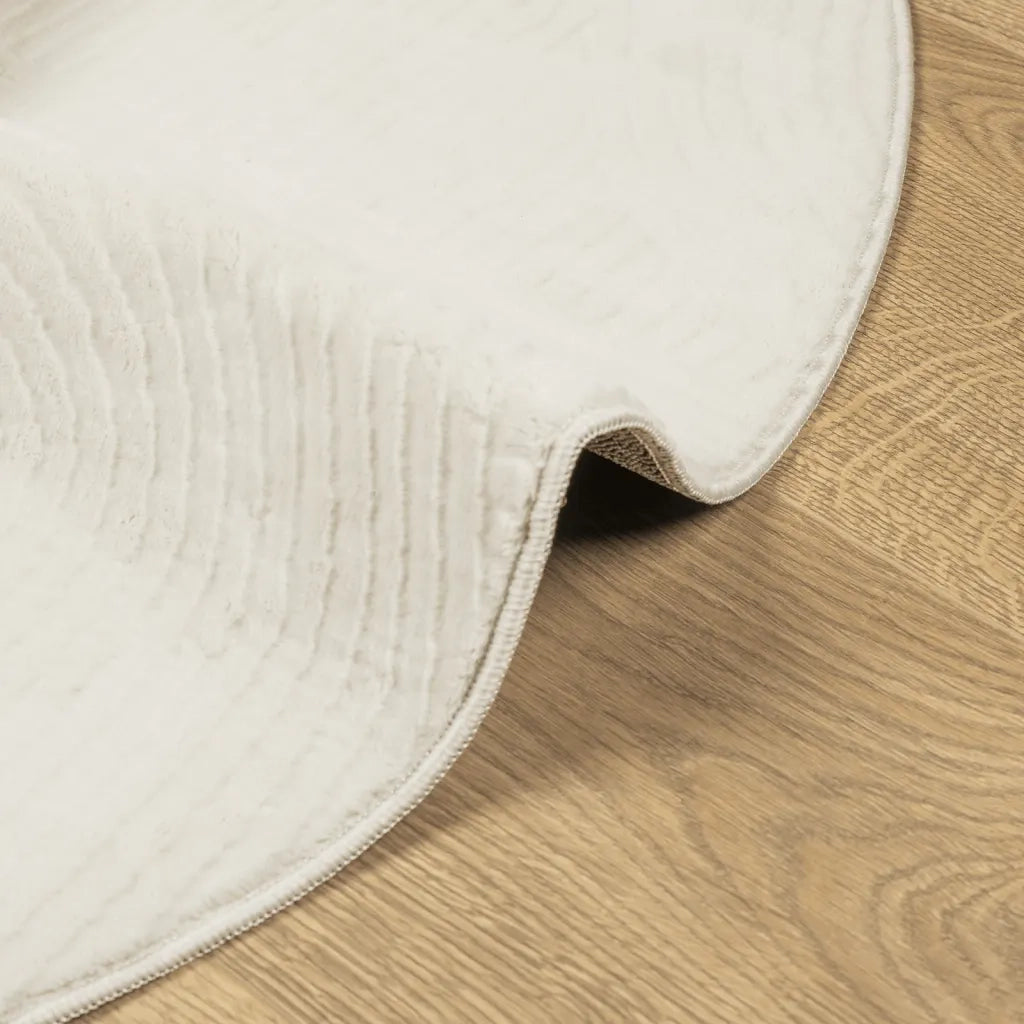 Tappeto IZA a Pelo Corto con Aspetto Scandinavo Crema Ø 200 cm 375449