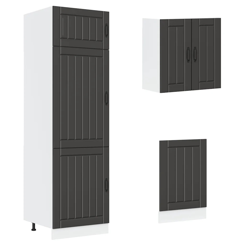 vidaXL Set Mobili da Cucina 8 pz Kalmar Neri Legno Multistrato