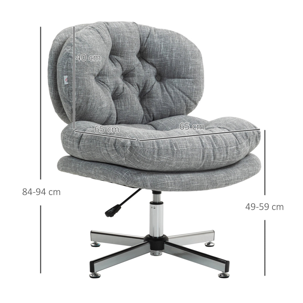 Sedia da ufficio ergonomica grigia 65x65 cm - girevole, regolabile