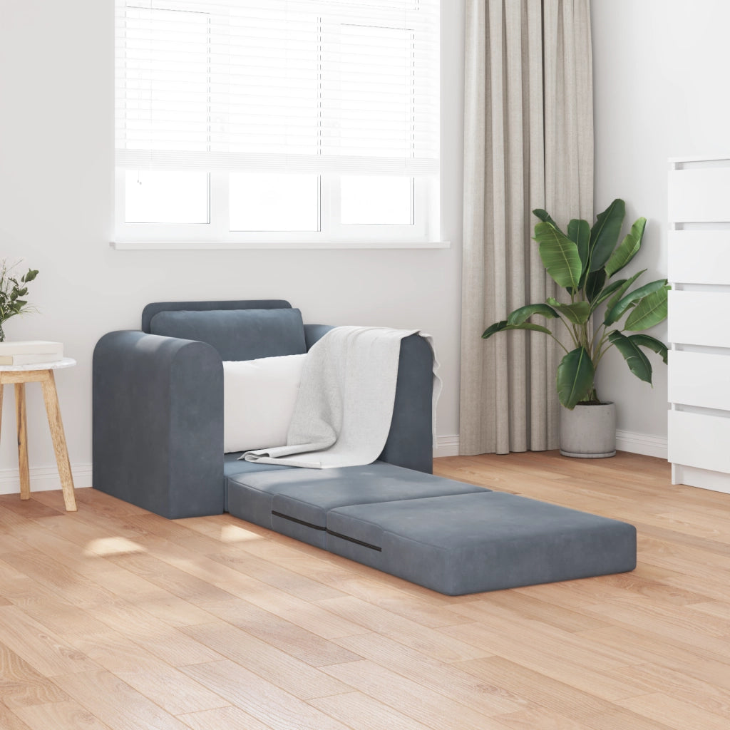 Divano Letto 2-in-1 Grigio Scuro 98x71x83 cm in Poliestere