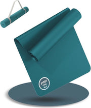 Mat di Yoga Turkoois (180x60cm) con Cinturino - Mat del Gimnasio Antiscivolo 4 mm di Spessore - Mat di Workout e Yoga per Casa
