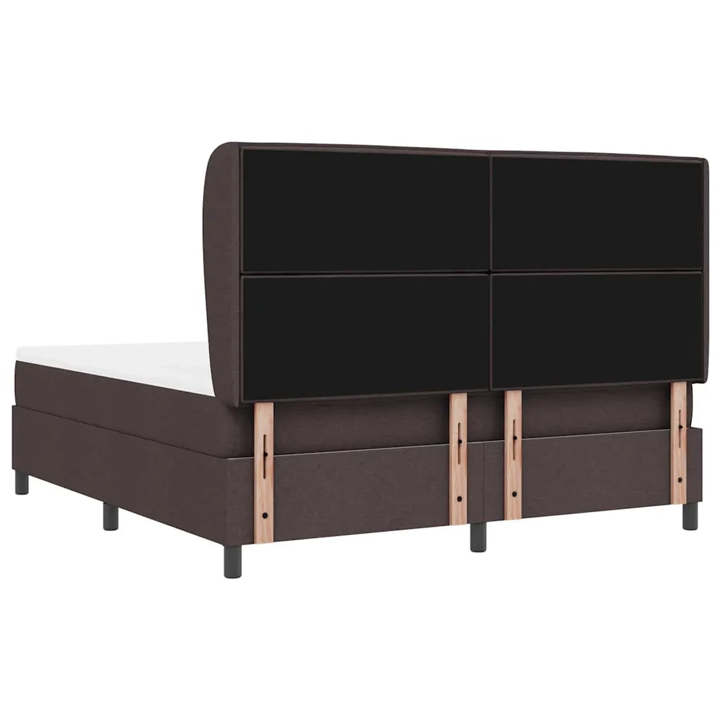 Letto a molle con materasso Marrone scuro 180 x 200 cm Tessuto 3340518