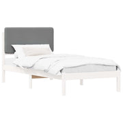 Letto singolo | Letto per adulti | Letto con Testiera Rivestita Grigio chiaro 90 x 190 cm