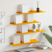 Mensola sospesa 4 pcs Giallo senape 60 x 18 x 2,5 cm Acciaio