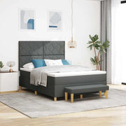 Letto a molle con materasso Grigio scuro 140 x 200 cm Tessuto 3344381