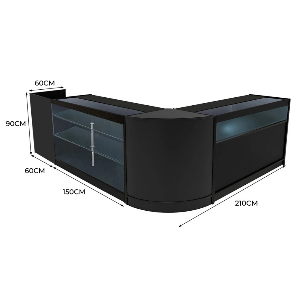 Set Banconi Nero Polaris LED K1500 B1500 CM60 TB60 con Serratura e Vetrina