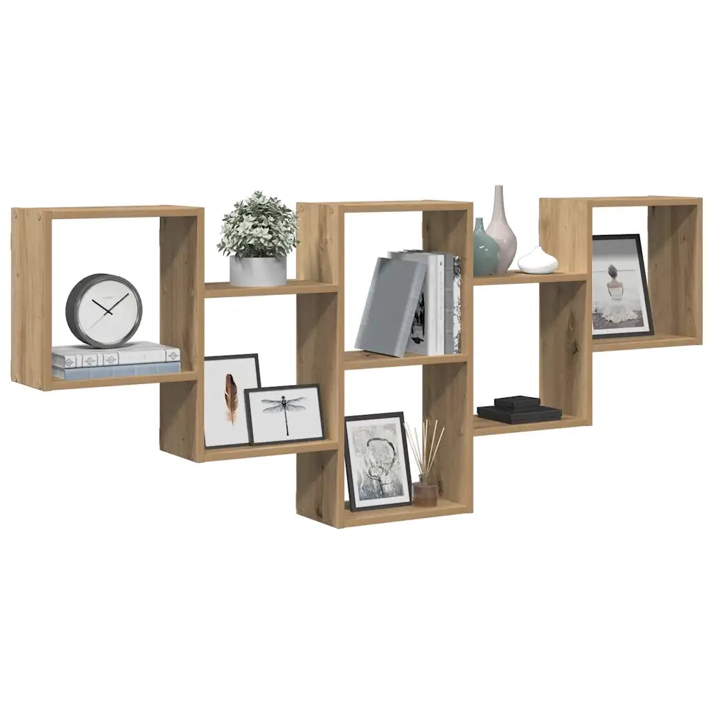 Scaffale a Parete Rovere Artigianale 159x18x66 cm in Truciolato 853307