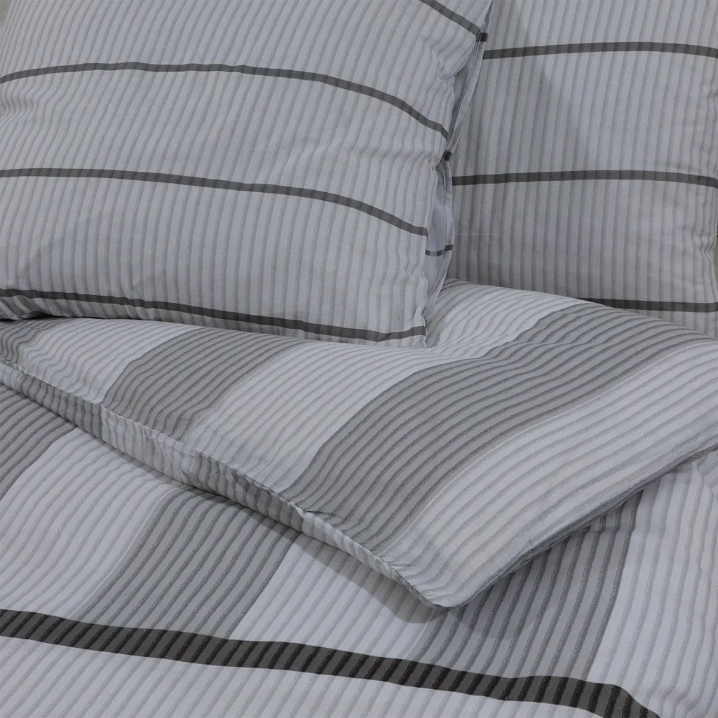 Set Copripiumino Grigio 135x200 cm in Cotone 136439