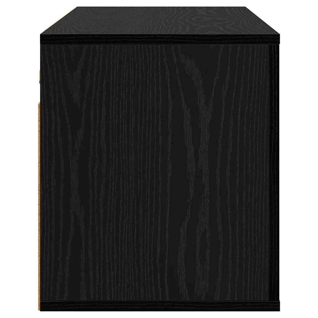 Mobile TV da parete-Mobile TV a Muro-Credenza TV Rovere nero 80 x 34,5 x 40 cm