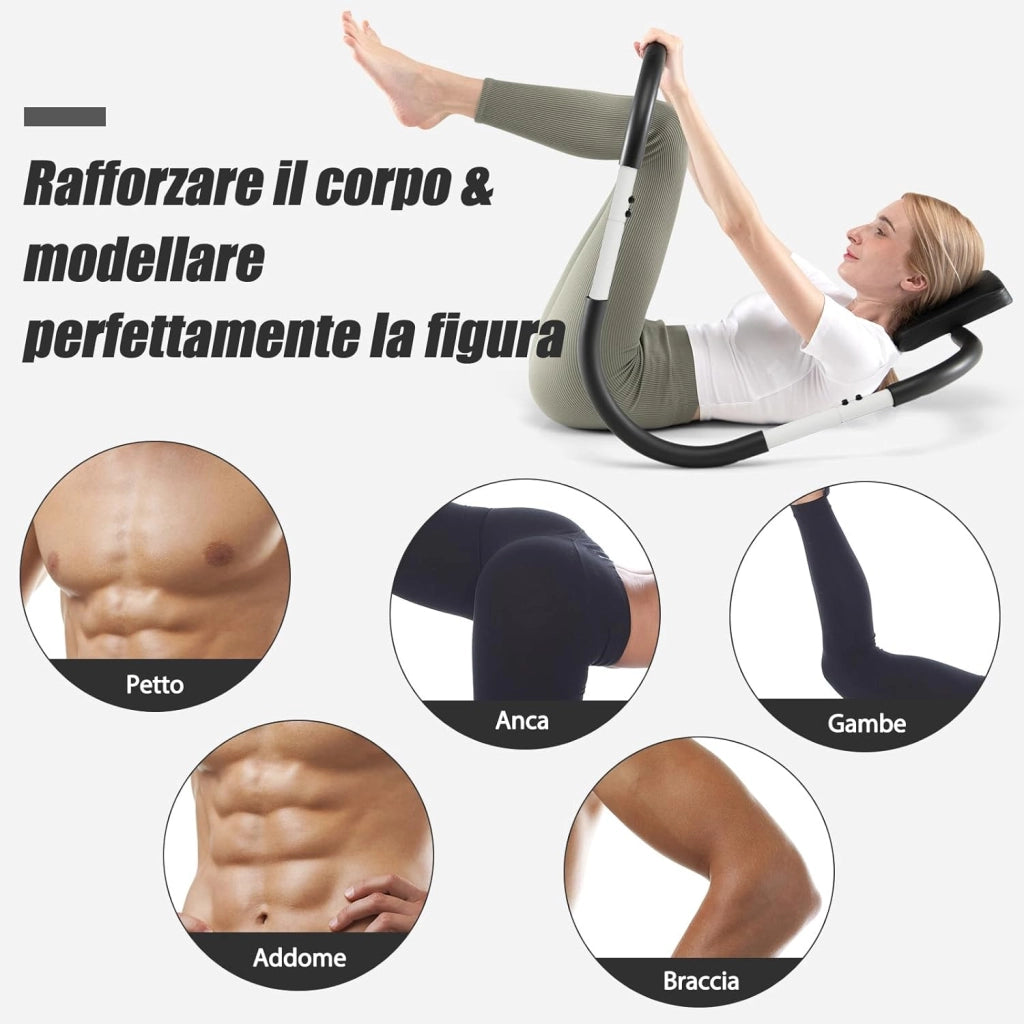 Addestratore per Addominali e Costato con Poggiatesta Imbottito, AB Trainer Ergonomico e Portatile per Allenamento della Forza e Assistente Posizione Seduta da Casa e Palestra