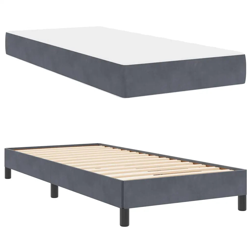 vidaXL Letto box spring con materasso Grigio scuro 100 x 200 cm