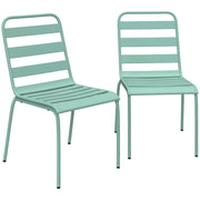 Sedia da giardino impilabile ¨C zephmum ¨C verde, metallo, lotto 2 pezzi