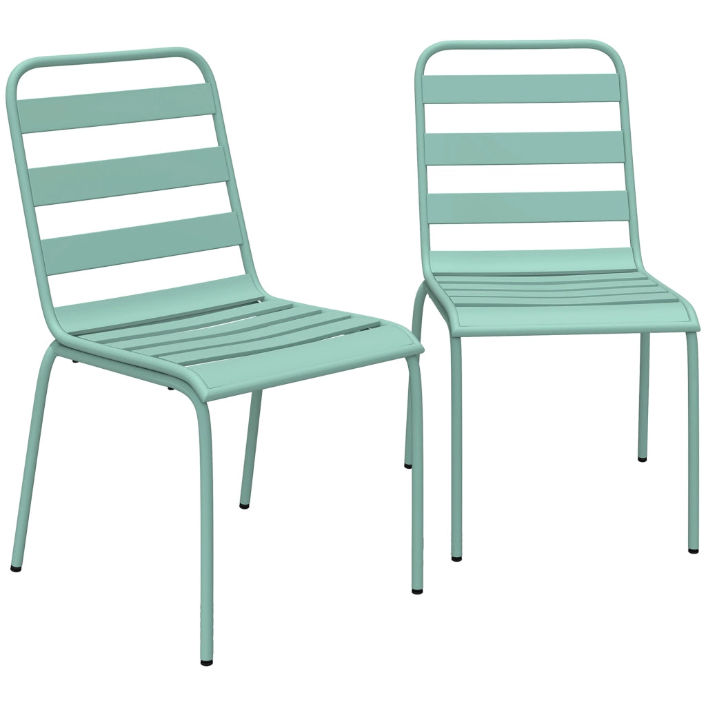 Sedia da giardino impilabile ¨C zephmum ¨C verde, metallo, lotto 2 pezzi