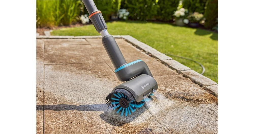 Gardena 14849-20 AquaBrush Spazzola a rullo media per superfici irregolari e fughe materiale setole in nylon duro colore Verde Grigio