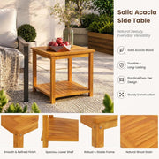 Side Table Solid Wood Acacia 45x45x45 Cm