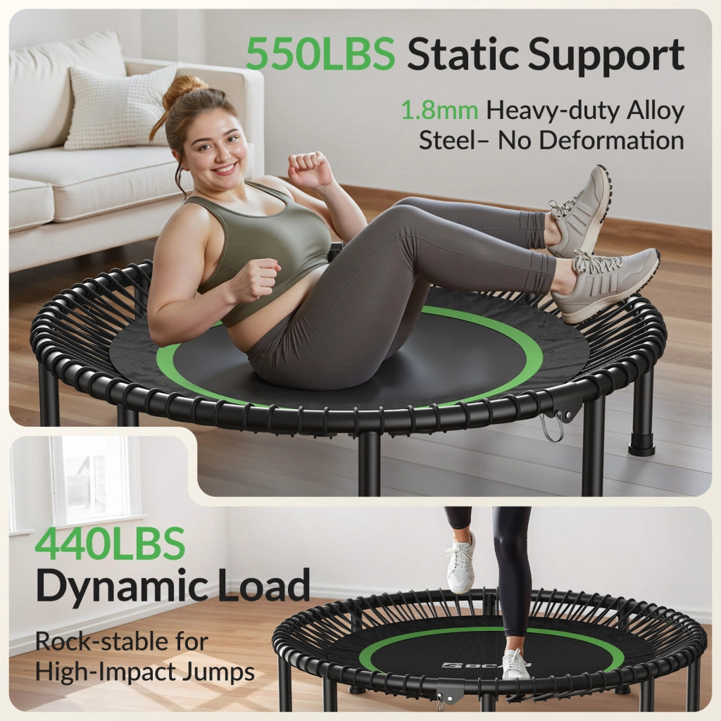 Trampolino Fitness Pieghevole 122cm ¨C Xylo ¨C Capacit¨¤ 250kg con Corde Elastiche
