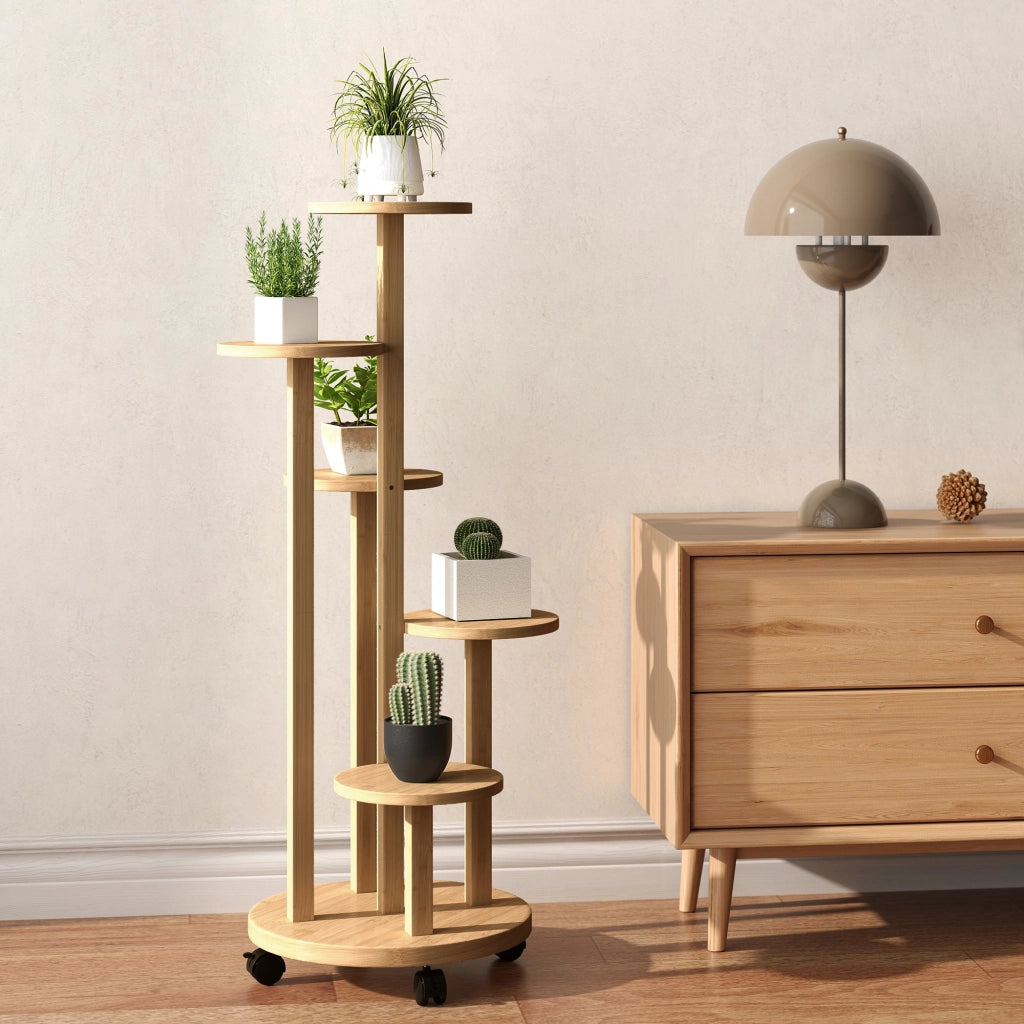 Etagere a piante in bamb¨´ 5 livelli ¨C zephmum ¨C legno naturale