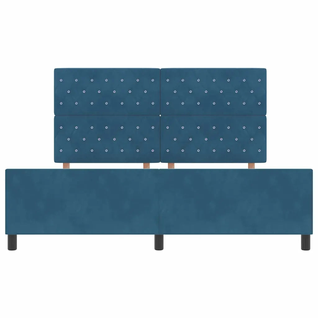 Letto a molle con testiera Blu Scuro 180 x 200 cm Velluto 3344895