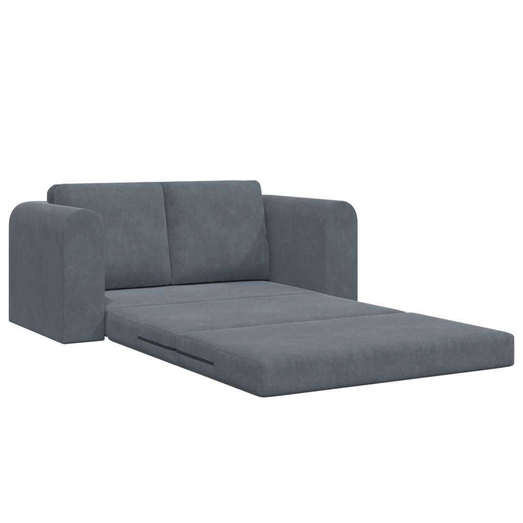 Divano Letto Aperto 2 in 1 Grigio Scuro 148x71x83 cm Velluto