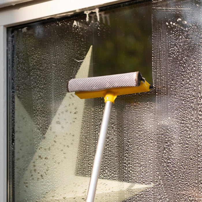 2in1 Spazzola e lavavetri con manico allungabile 145-300cm per lavaggio auto veicoli