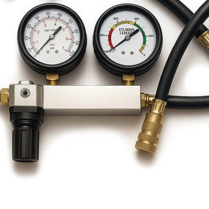 Tester compressione motori a benzina, con adattatori, set per test di perdita del cilindro