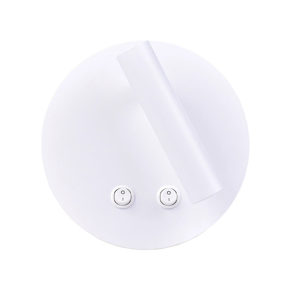 APPLIQUE LED 8W PER INTERNI CON DOPPIA EMISSIONE LUMINOSA A LUCE CALDA - DESIGN MODERNO TONDO IN ALLUMINIO BIANCO IDEALE PER PARETI DI CASA CORRIDOI SOGGIORNI HOTEL E AMBIENTI INTERNI