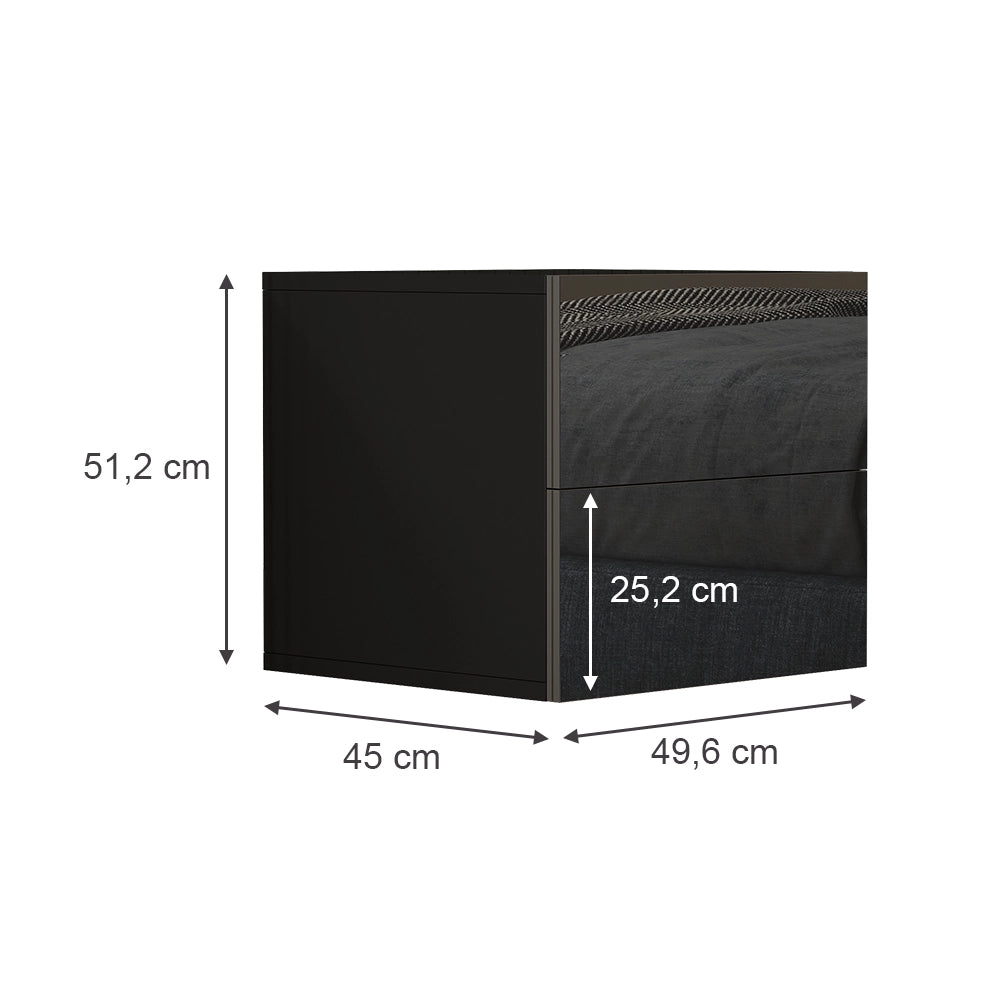 Vicco Comodino camera da letto Nero lucido 49.6 x 51.2 cm