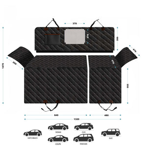 Fudajo Coprisedile posteriore auto per cani 137x147cm Protezione divisibile con zip per sedile