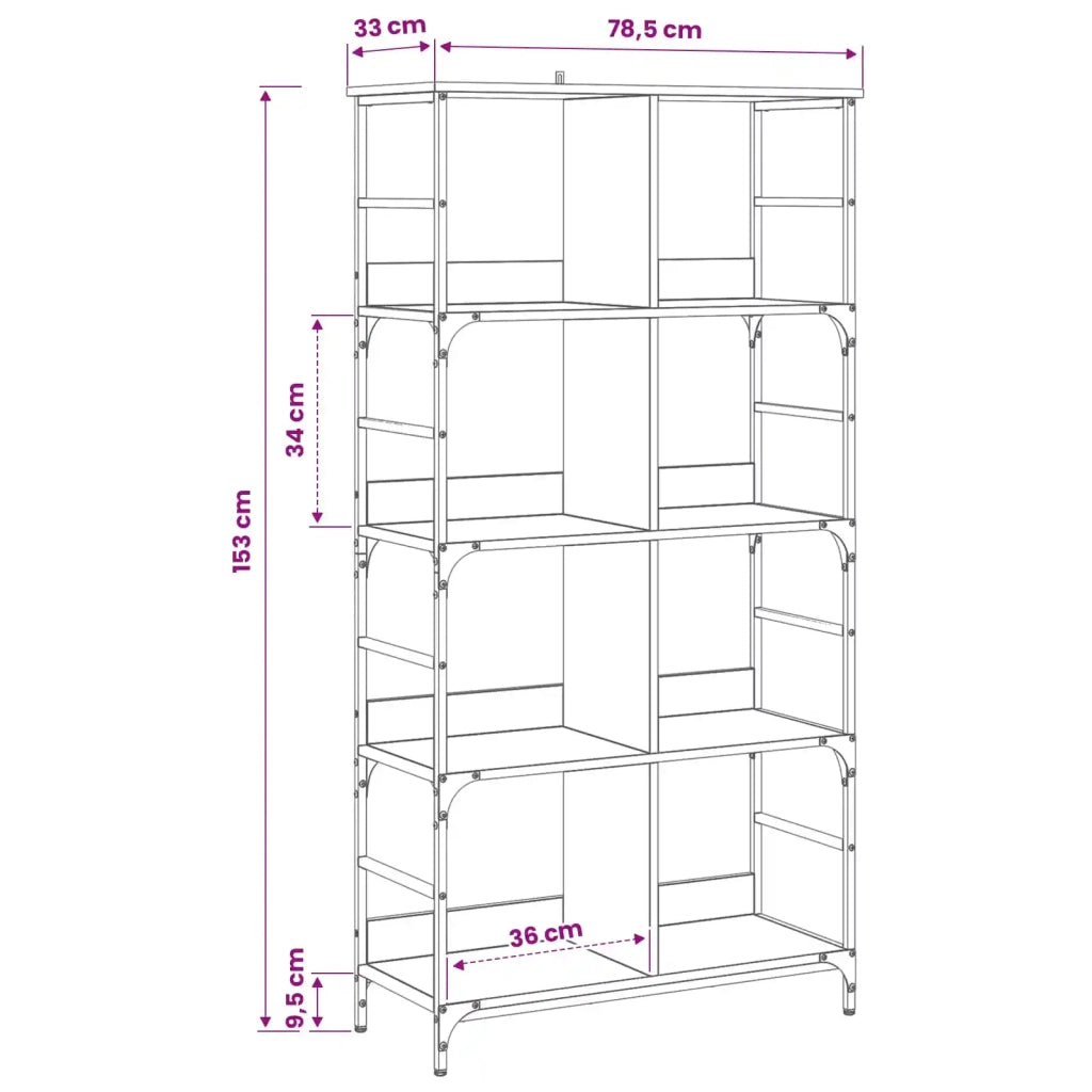 Libreria Legno antico 78,5 x 33 x 153 cm metallo PB 8010892