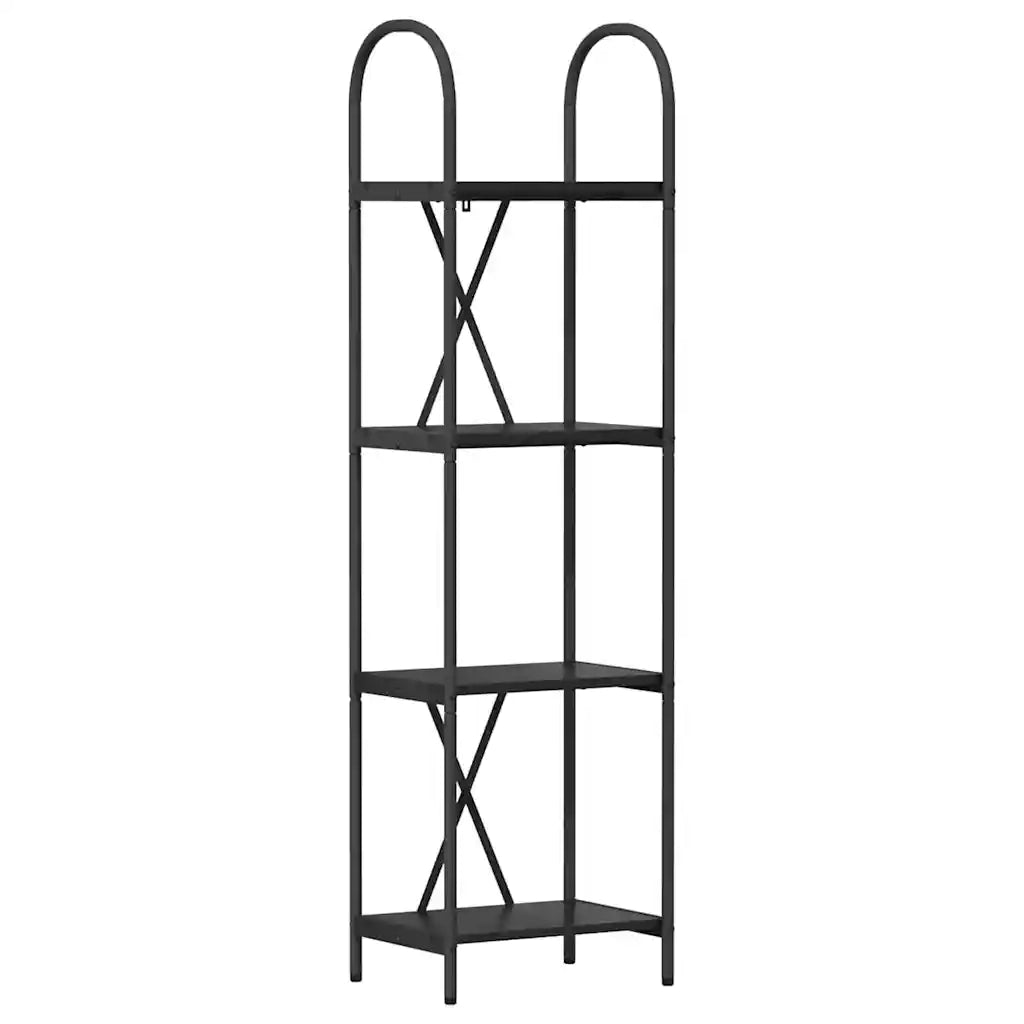 Libreria-Scaffale per Libri-Mobile di Stoccaggio Rovere Nero 40 x 30 x 146 cm Legno multistrato 702434
