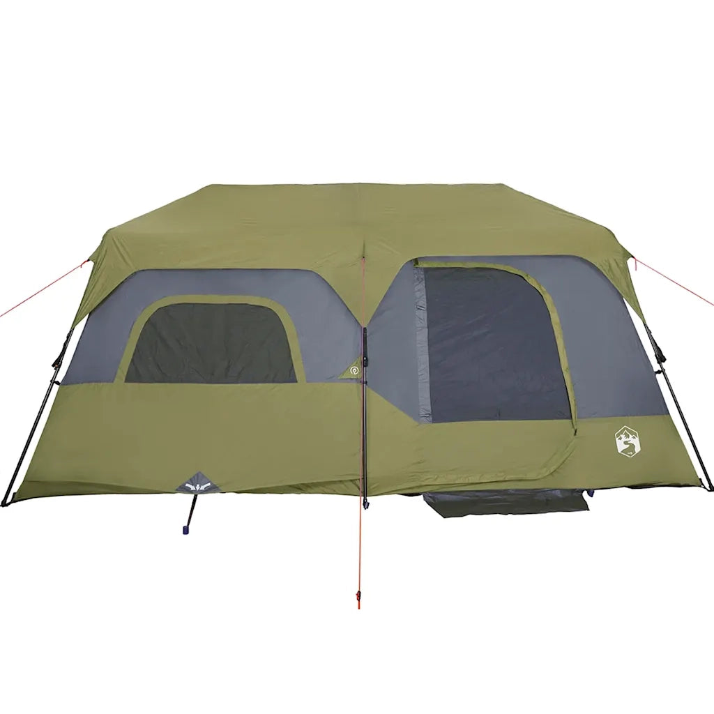 Tenda Campeggio 9 Persone-Tenda per Escursionismo Verde Rilascio Rapido Impermeabile