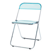 Set di 2 sedie pieghevoli da esterno per giardino campeggio e terrazza 74 x 46 x 47 cm azzurro trasparente 03_0009642