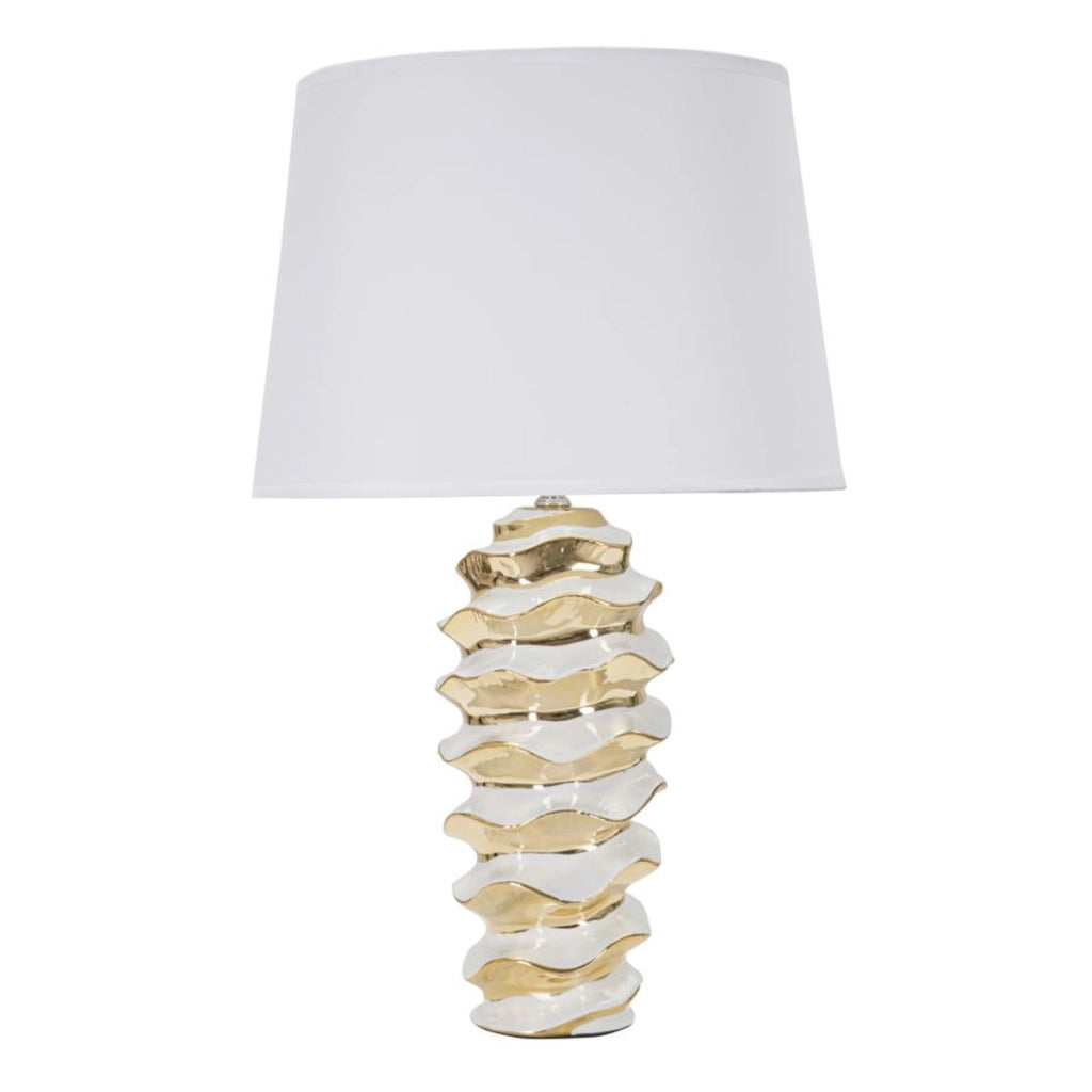 Lampada da Tavolo VKH110, Bianco, Ceramica, 33x33x53 cm